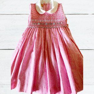 Toddler Pink Flower Smocked Easter Dress sz 1 (2t)